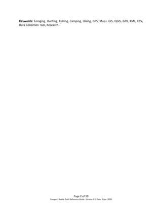 Forager's Buddy - Quick Reference Guide [Version 1.5] | PDF