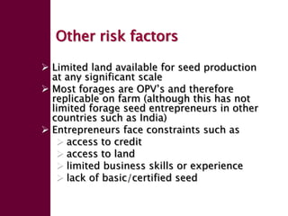 Forage seed supply in Ethiopia—Some thoughts on current status and how it might evolve