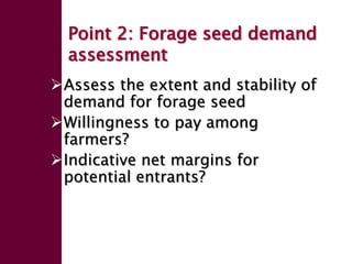 Forage seed supply in Ethiopia—Some thoughts on current status and how it might evolve