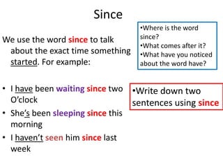 Sentence Using Since For ago since | PPTX