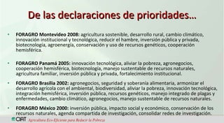 CIAT  Trabajando en red con los miembros de FORAGRO, para el fortalecimiento de la ciencia, la tecnología y la innovación agrícola en América Latina y el Caribe