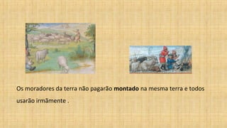 Os moradores da terra não pagarão montado na mesma terra e todos
usarão irmãmente .
 