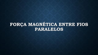FORÇA MAGNÉTICA ENTRE FIOS
PARALELOS
 