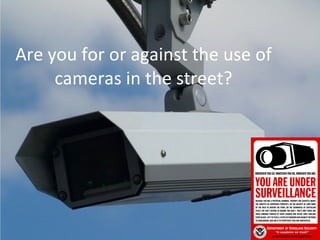 Are you for or against the use of cameras in the street? 