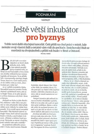 Forbes magazine about Hub Prague