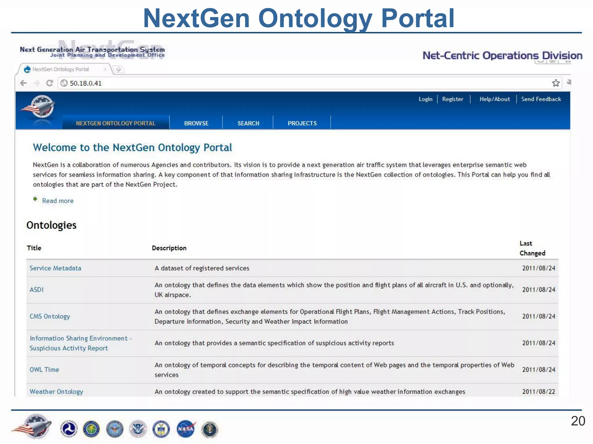 NextGen Ontology Portal




                          20
 