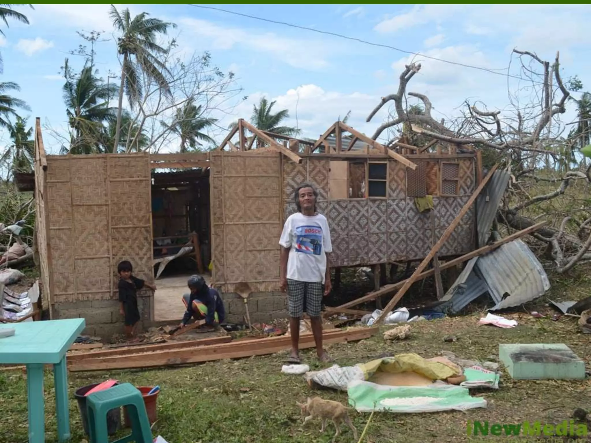 Houses owners make a stand to ask for shelter support.