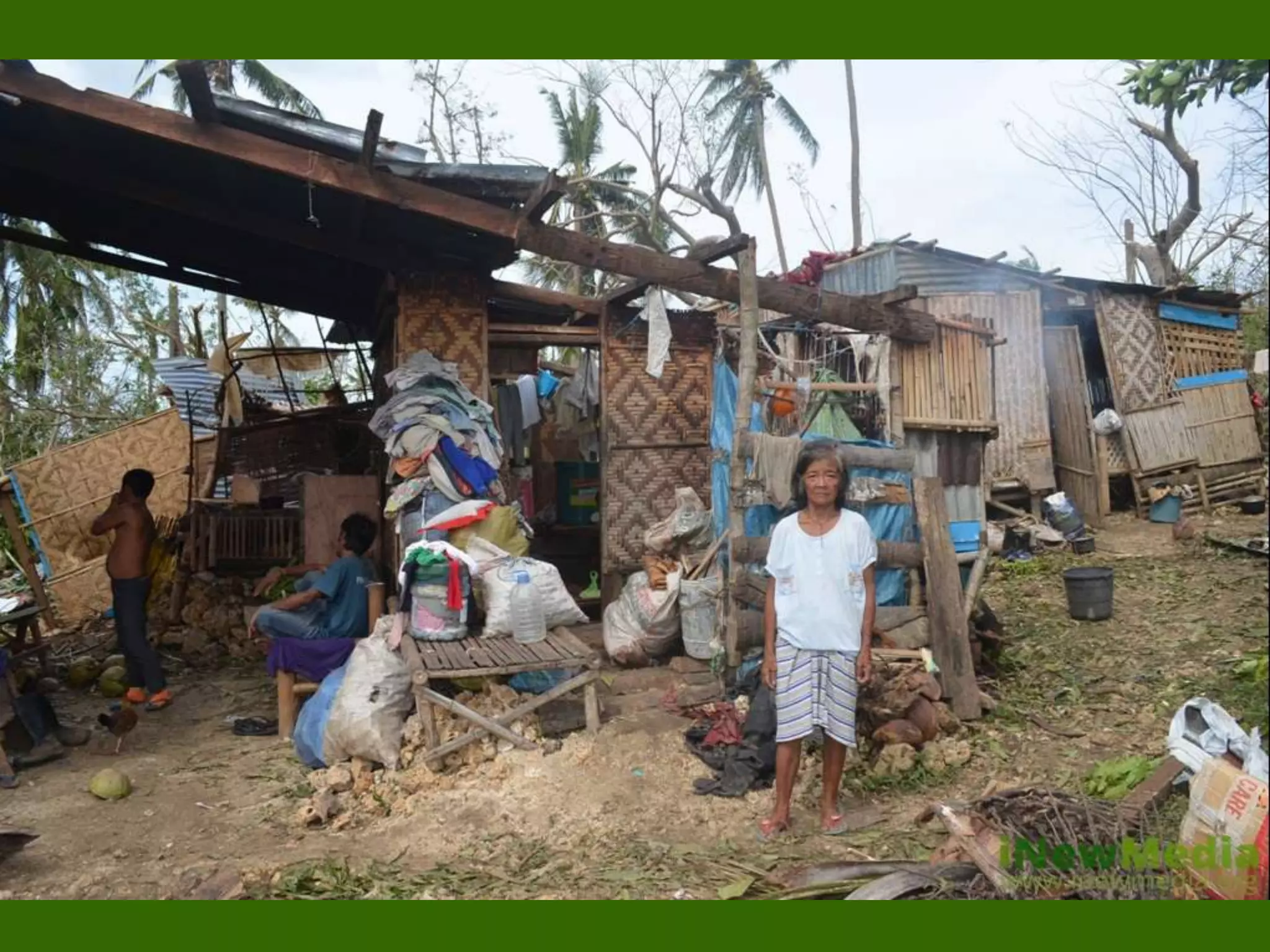 Houses owners make a stand to ask for shelter support.