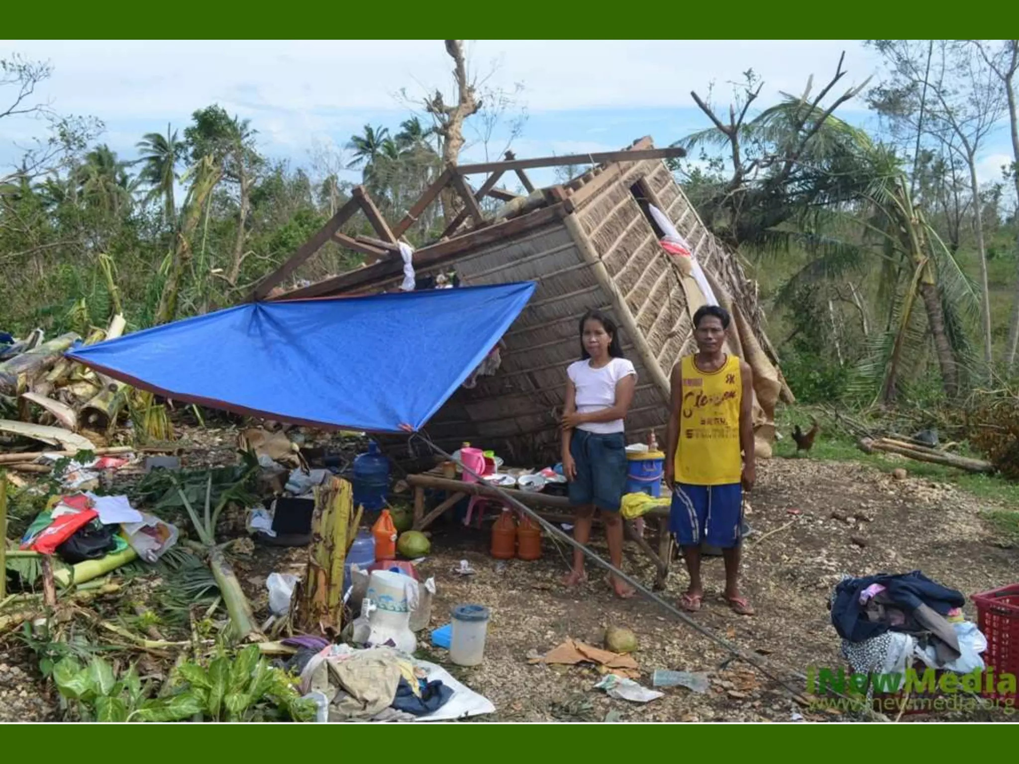 Houses owners make a stand to ask for shelter support.