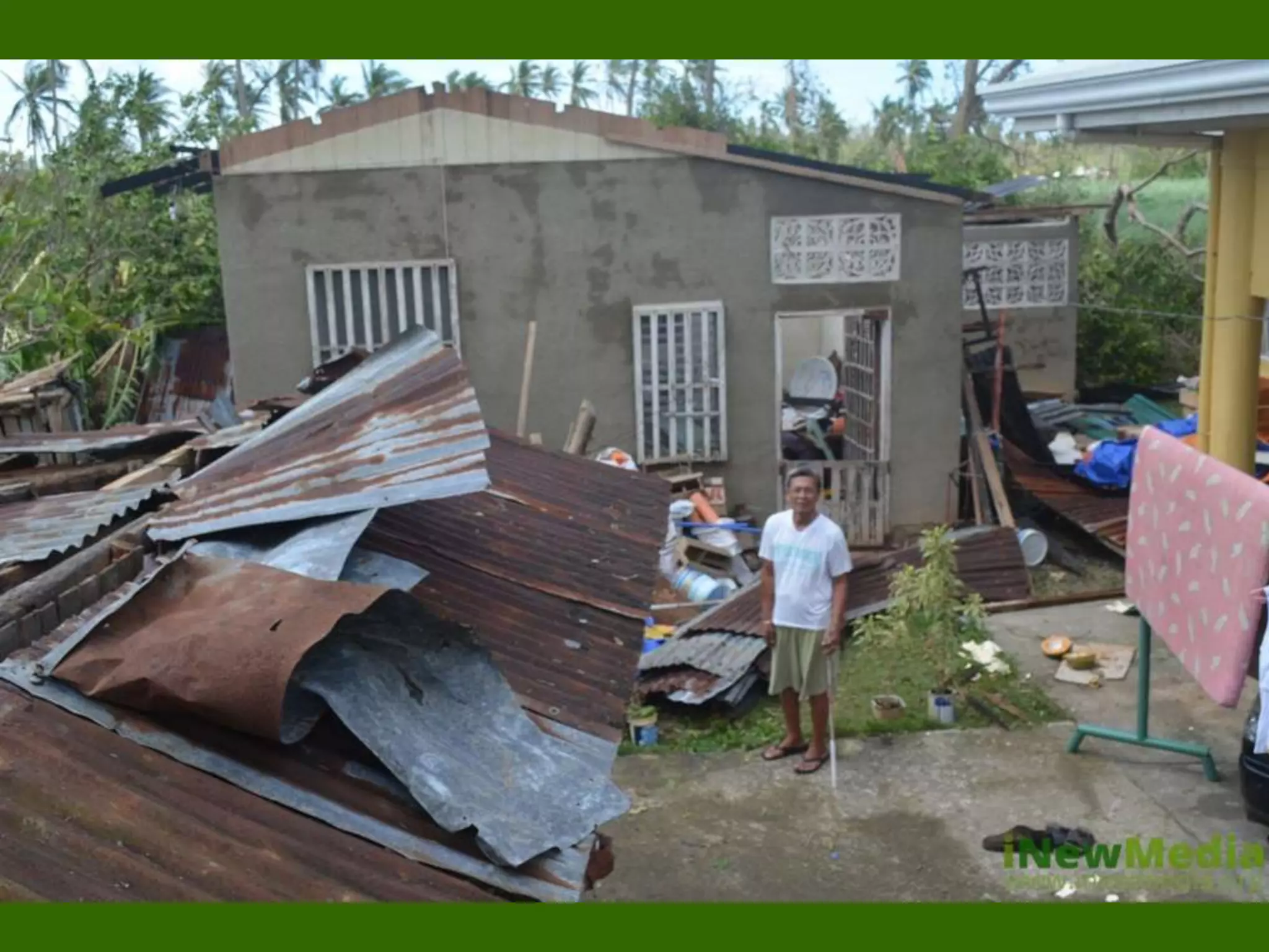 Houses owners make a stand to ask for shelter support.