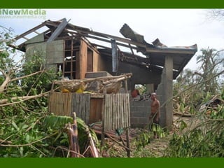 Houses owners make a stand to ask for shelter support.
