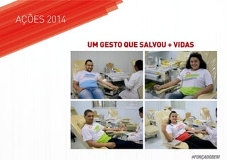 UM GESTO QUE SALVOU + VIDAS
AÇÕES 2014
#FORÇADOBEM
 