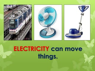 ELECTRICITY can move
things.
 