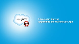 Force.com Canvas
Expanding the Warehouse App
 