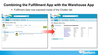 Combining the Fulfillment App with the Warehouse App
    §  Fulfilment data now exposed inside of the Chatter tab
 