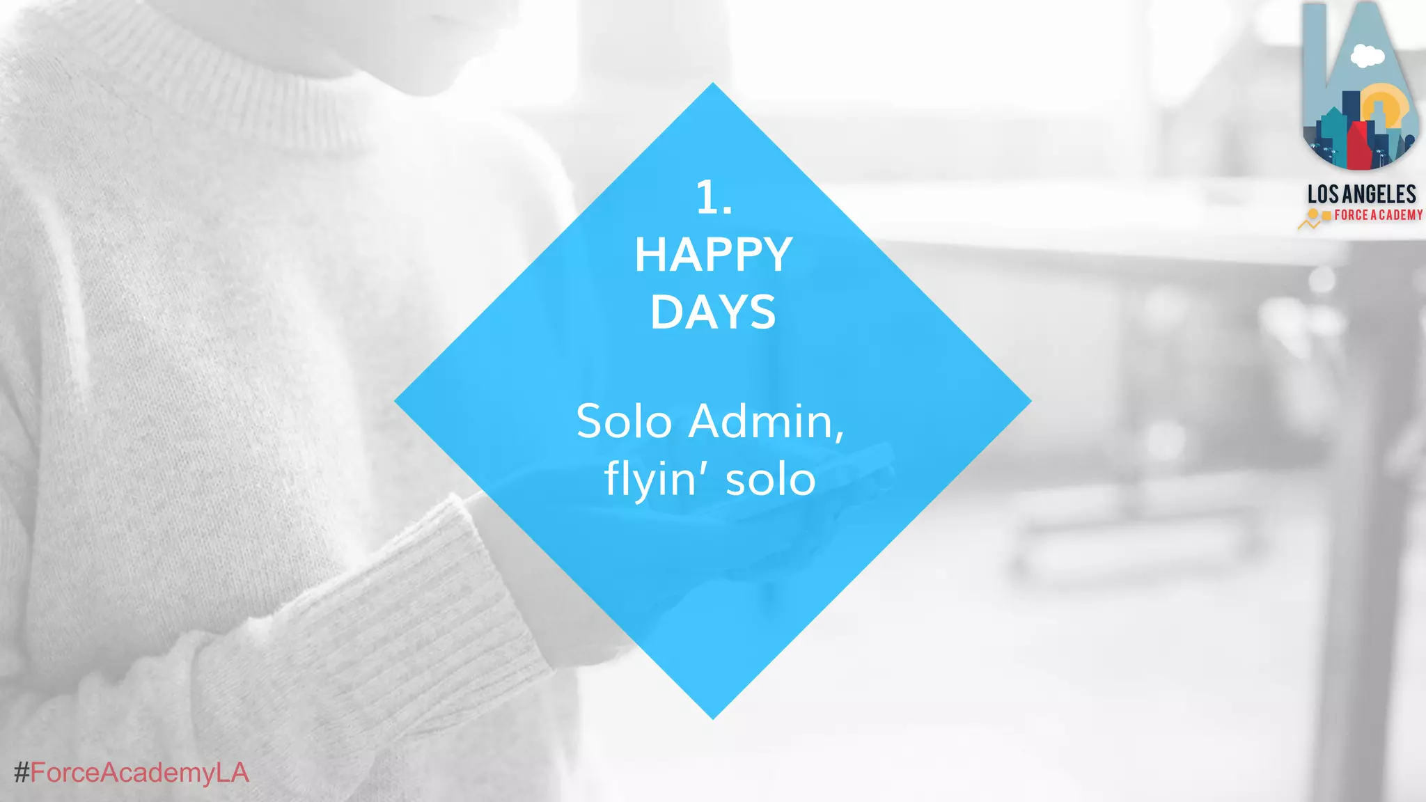 #ForceAcademyLA
Solo Admin,
flyin’ solo
1.
HAPPY
DAYS
 