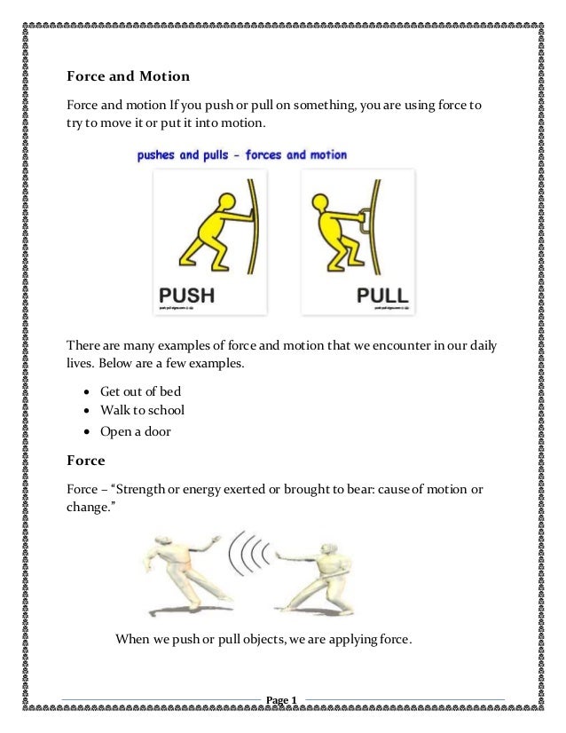 Force and motion assignment