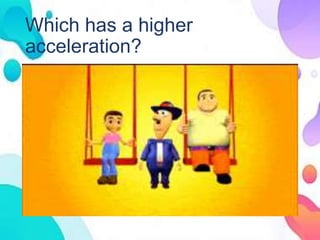 Which has a higher
acceleration?
 
