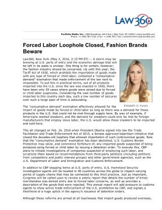 Forced Labor Loophole Closed, Fashion Brands Beware