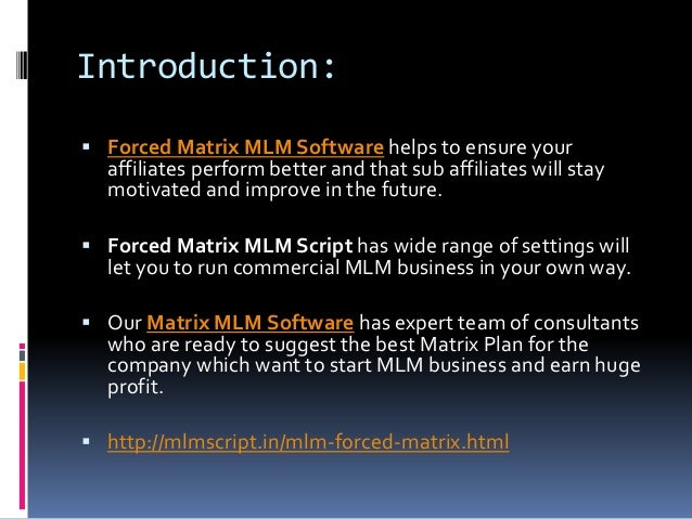 Forced Matrix Software Forced Matrix Software