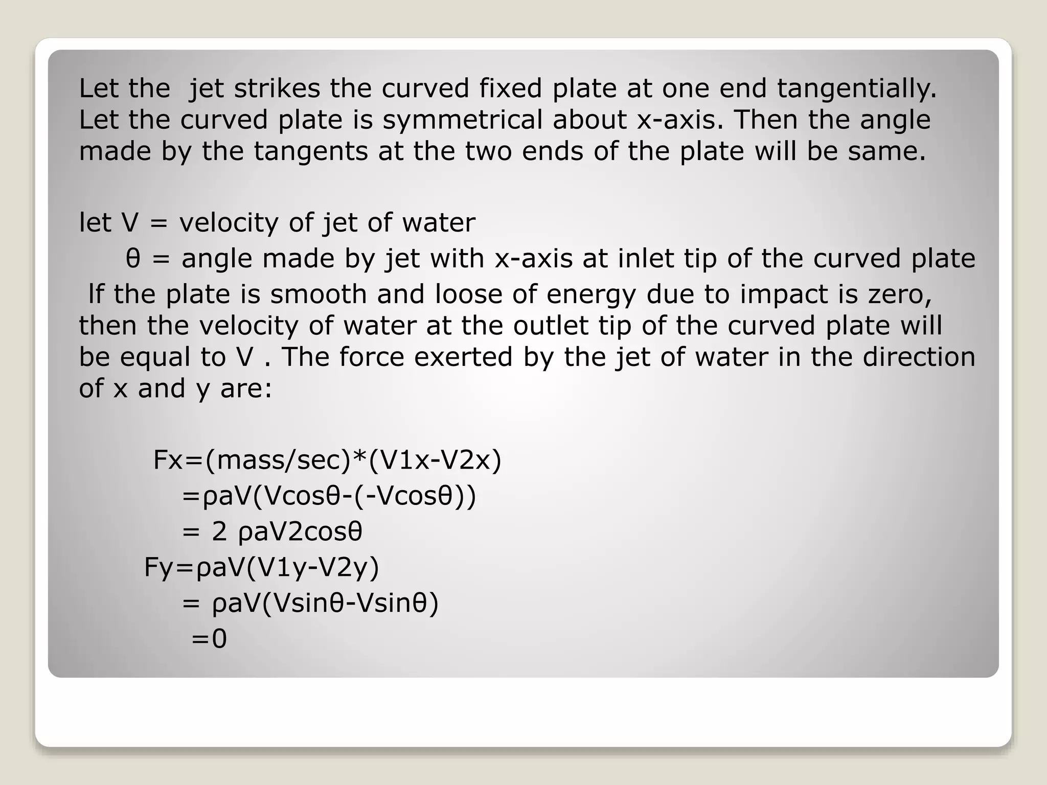 Force exerted by a jet on moving plates copy | PPTX