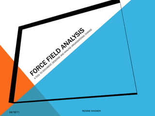 FORCE FIELD ANALYSIS A TOOL TO DOCUMENT, DESCRIBE AND ANALYSE ORGANISATIONAL CHANGE 04/18/11 REGINE WAGNER 