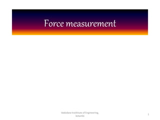Force measurement
Vadodara Instititute of Engineering,
kotambi
1
 