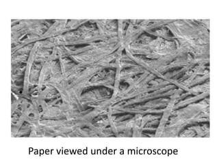 Paper viewed under a microscope
 