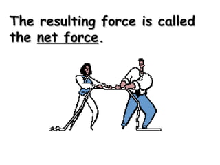The resulting force is calledThe resulting force is called
thethe net forcenet force..
 