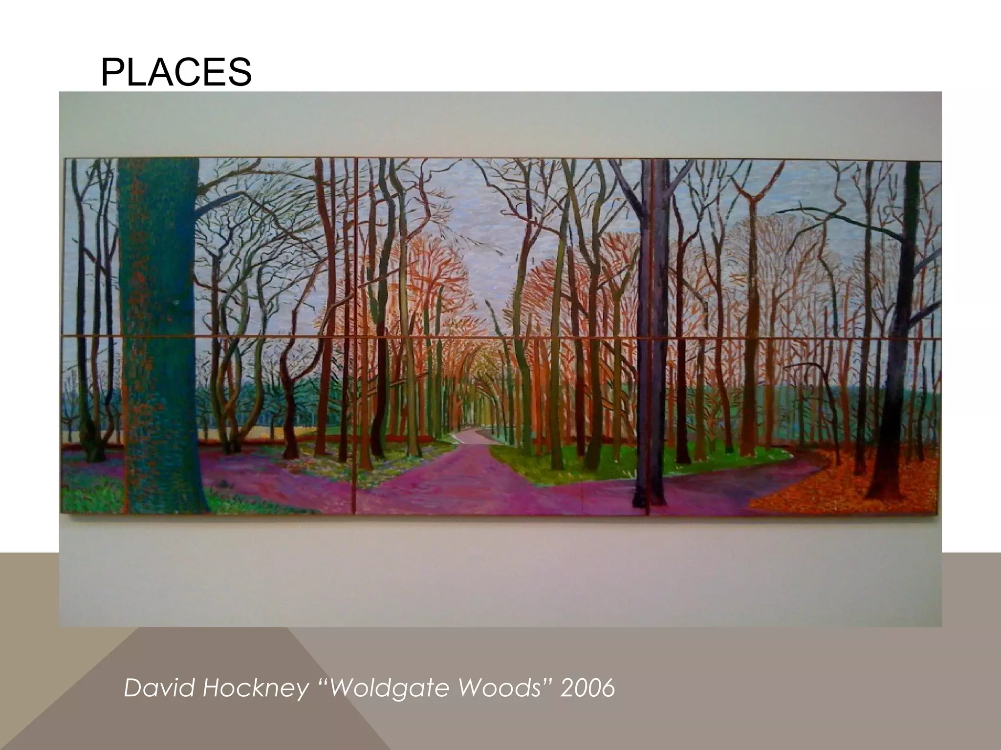 PLACES
David Hockney “Woldgate Woods” 2006
 