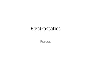 Electrostatics
Forces

 