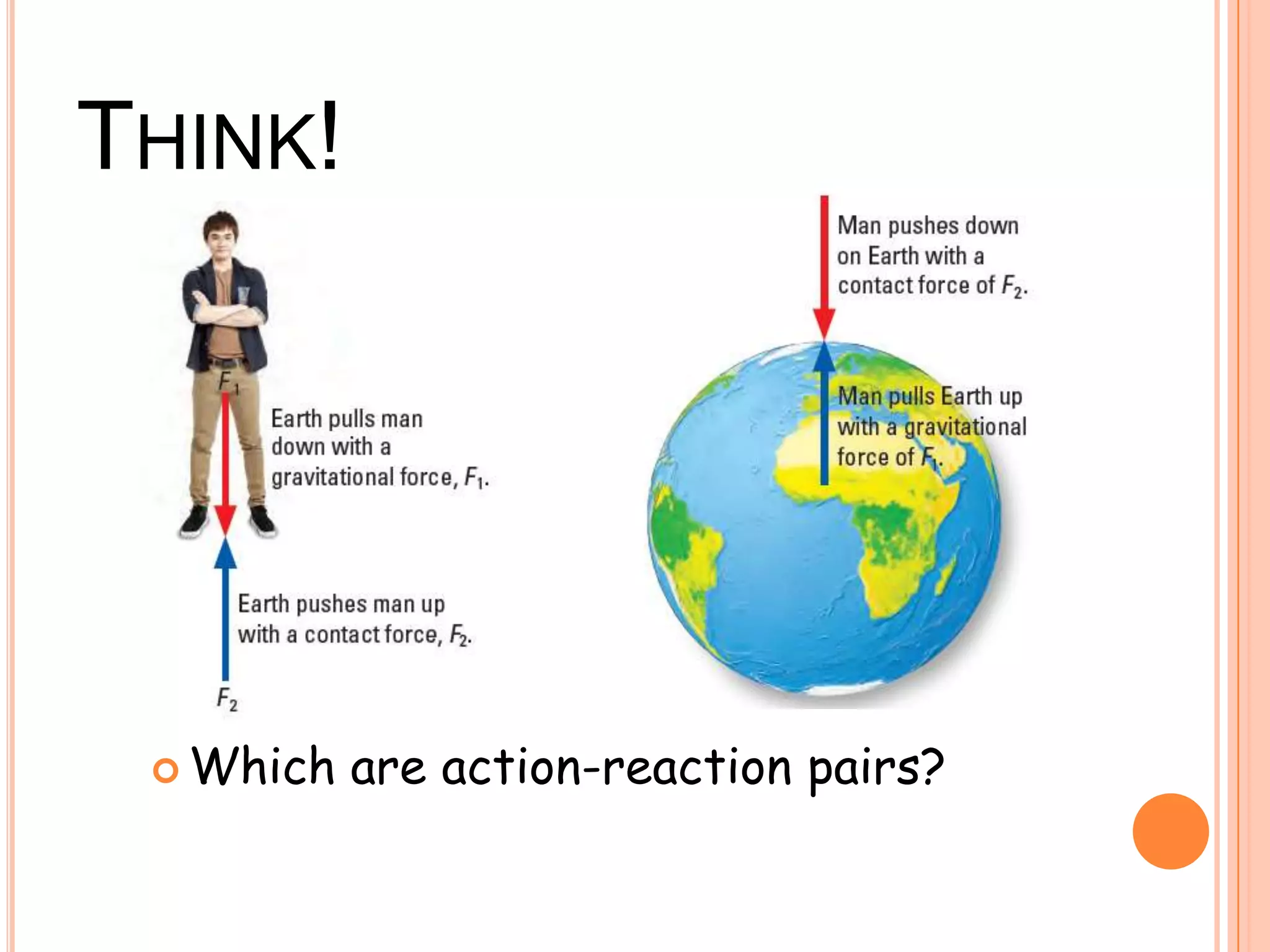 THINK!
 Which are action-reaction pairs?
 