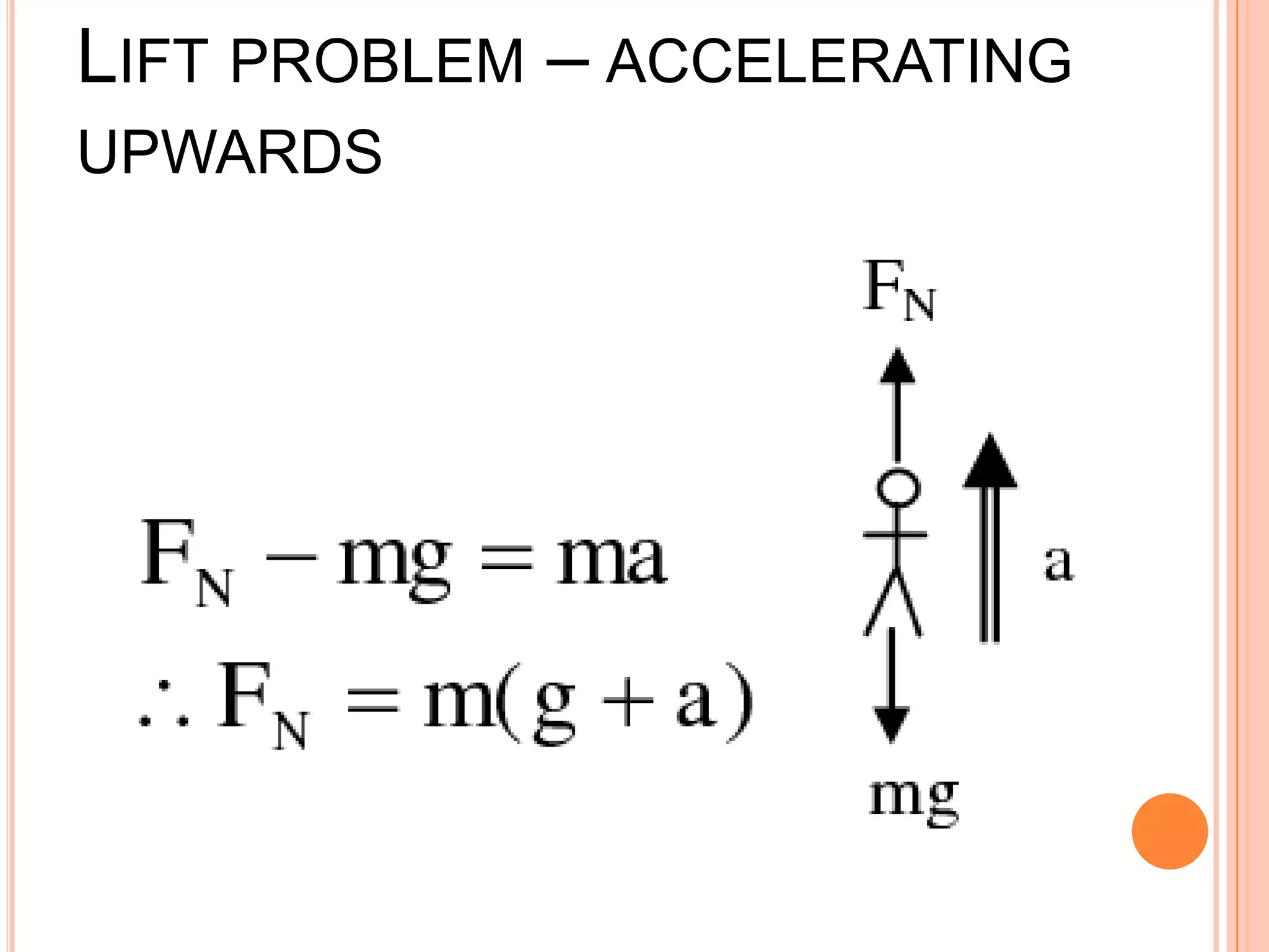 LIFT PROBLEM – ACCELERATING
UPWARDS
 