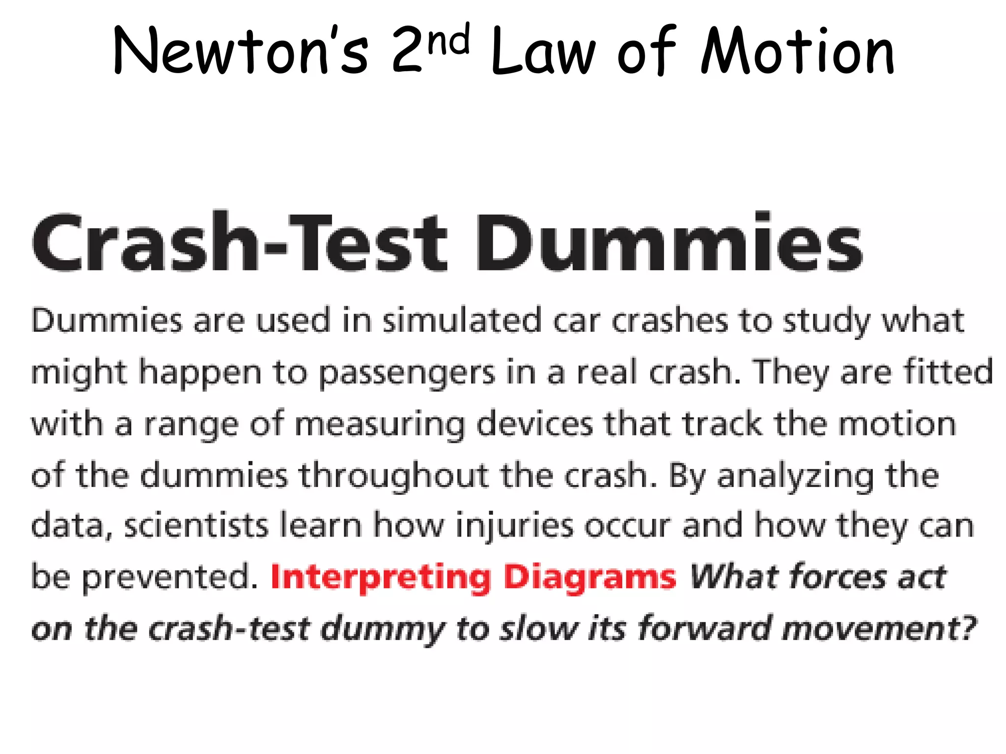 Newton’s 2nd Law of Motion
 