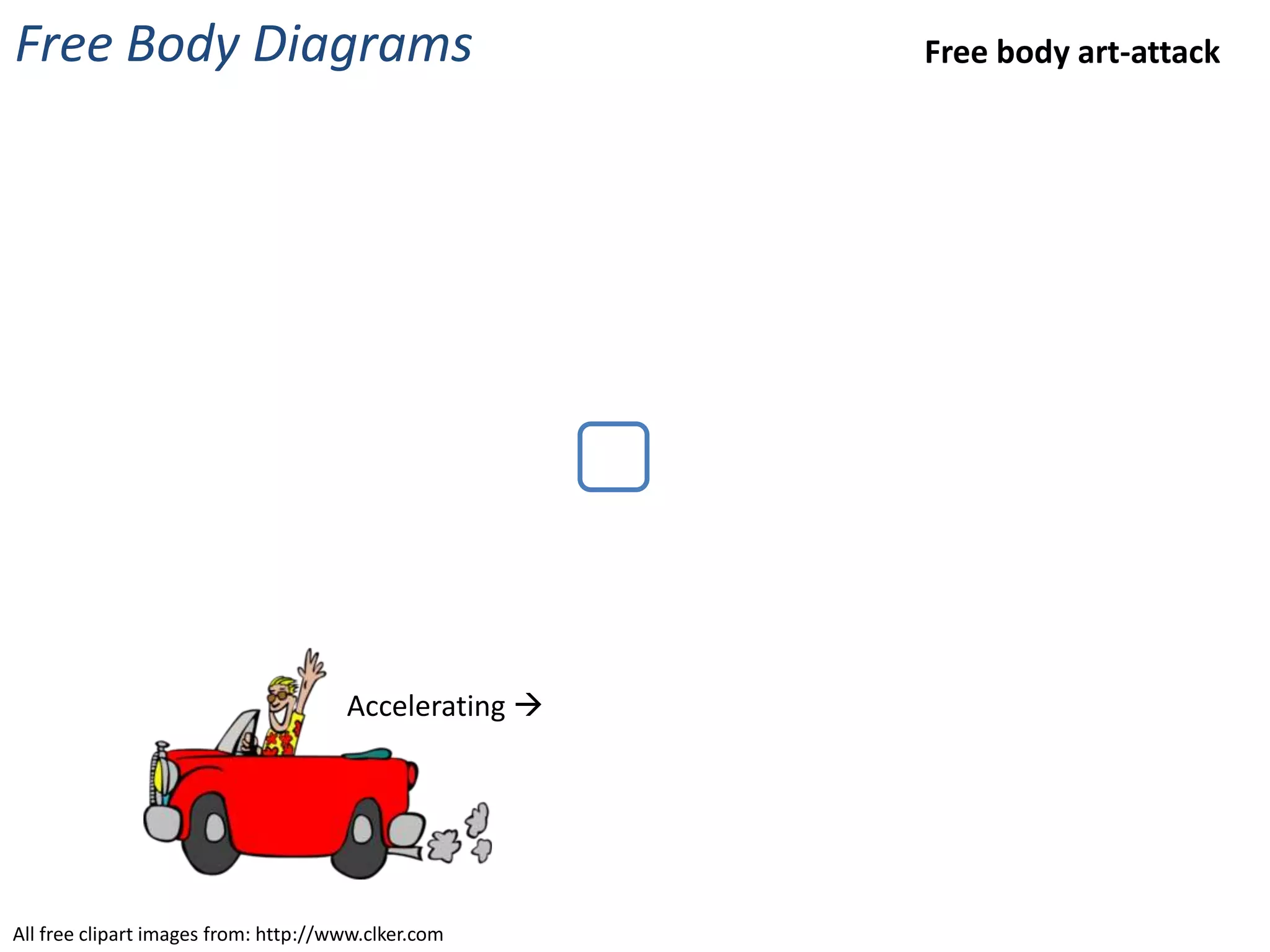 Free Body Diagrams                                     Free body art-attack




                                      Accelerating 




All free clipart images from: http://www.clker.com
 