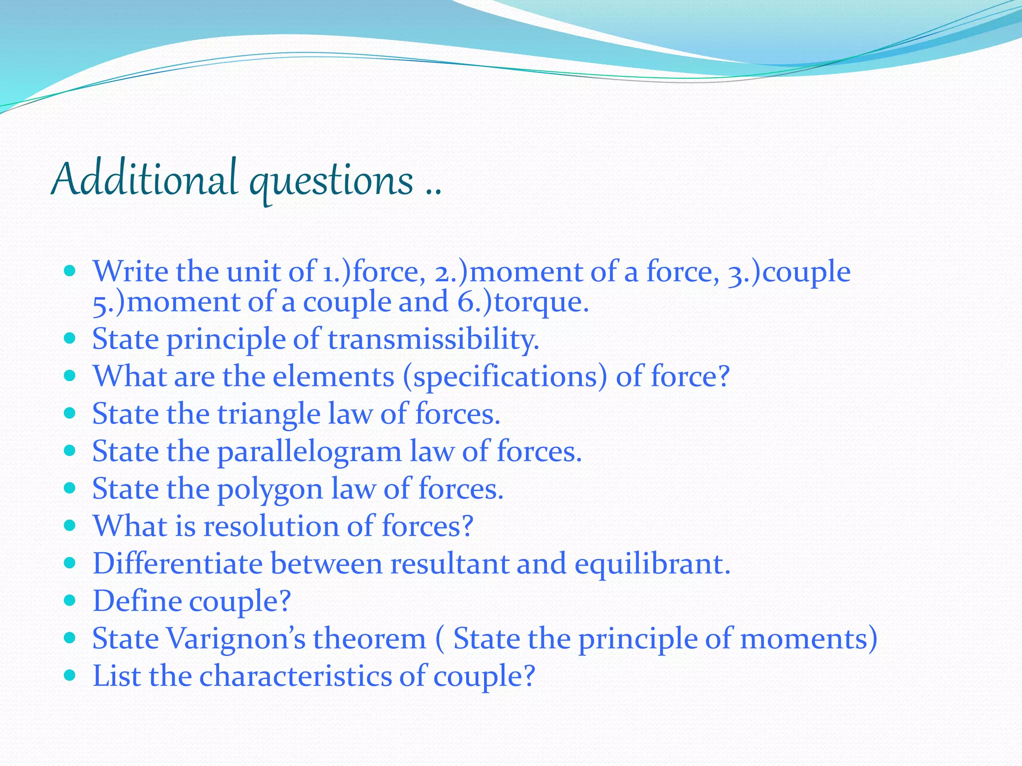 Force,moment of a force and couple | PPTX