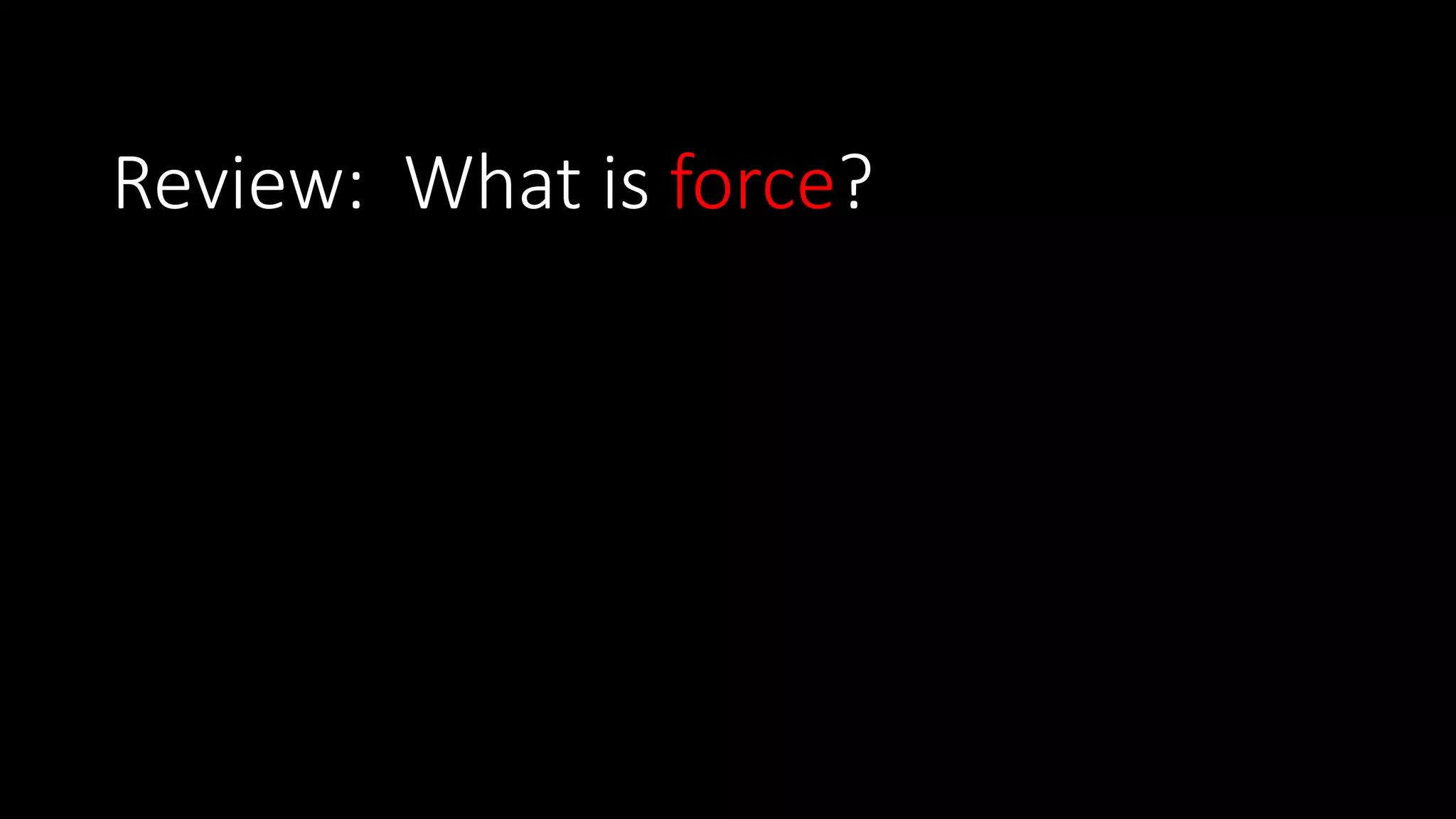 Review: What is force?
 