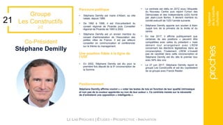 Groupe
Les Constructifs
2/2
LE LAB PROCHES | ÉTUDES - PROSPECTIVE - INNOVATION
Co-Président
Stéphane Demilly
Parcours poli...