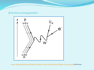 Its force carrying particles:
https://upload.wikimedia.org/8/89/Beta_Negative_Decay.svg/1000px-Beta_Negative_Decay.svg.png (06/08/2015)
 