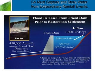 CA Must Capture and Store Water
from Extraordinary Rainfall Events.

 
