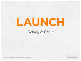 The Web Design Process: A Strategy for Success
LAUNCH
Deploy & Grow
@letscounthedays
 