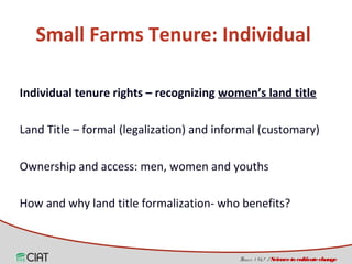Land tenure, access and social diversity in Latin America 