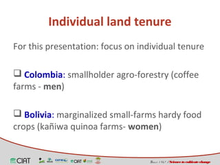 Land tenure, access and social diversity in Latin America 