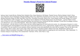 For Colored Girls Who Have Considered Suicide When The... | PPT