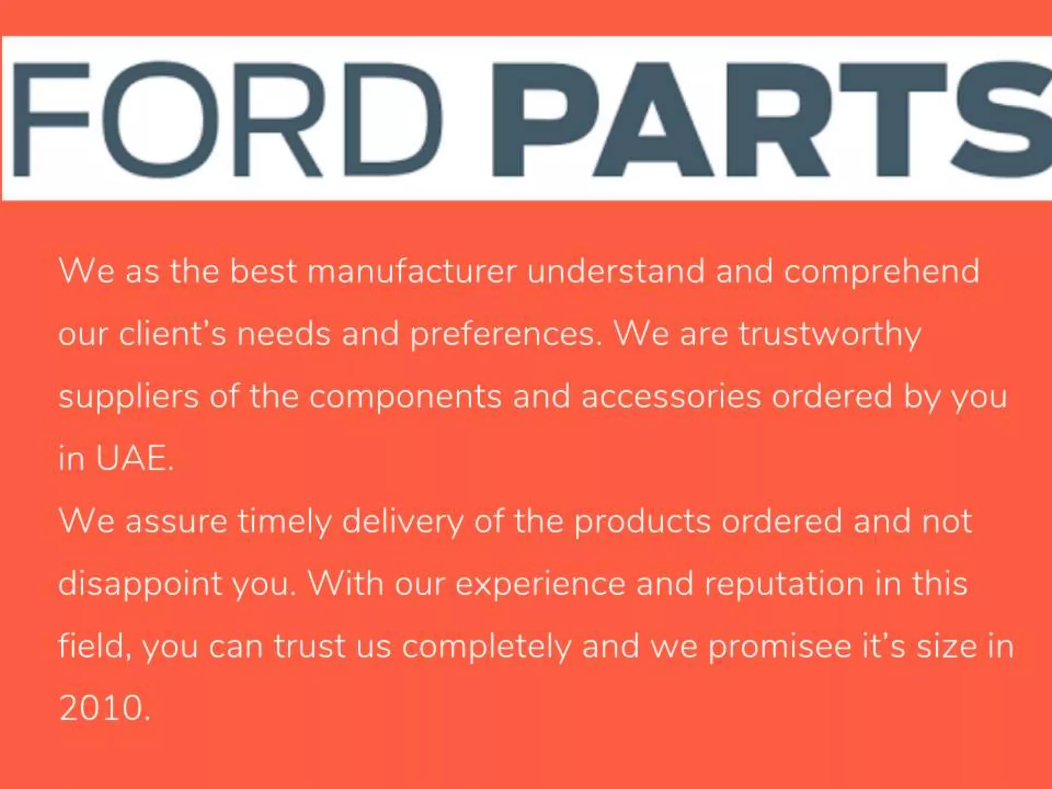 Ford spare parts shop | PPT