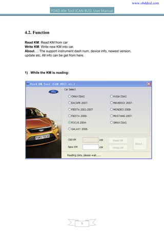 Ford Km Tool Can Bus User Manual English | PDF