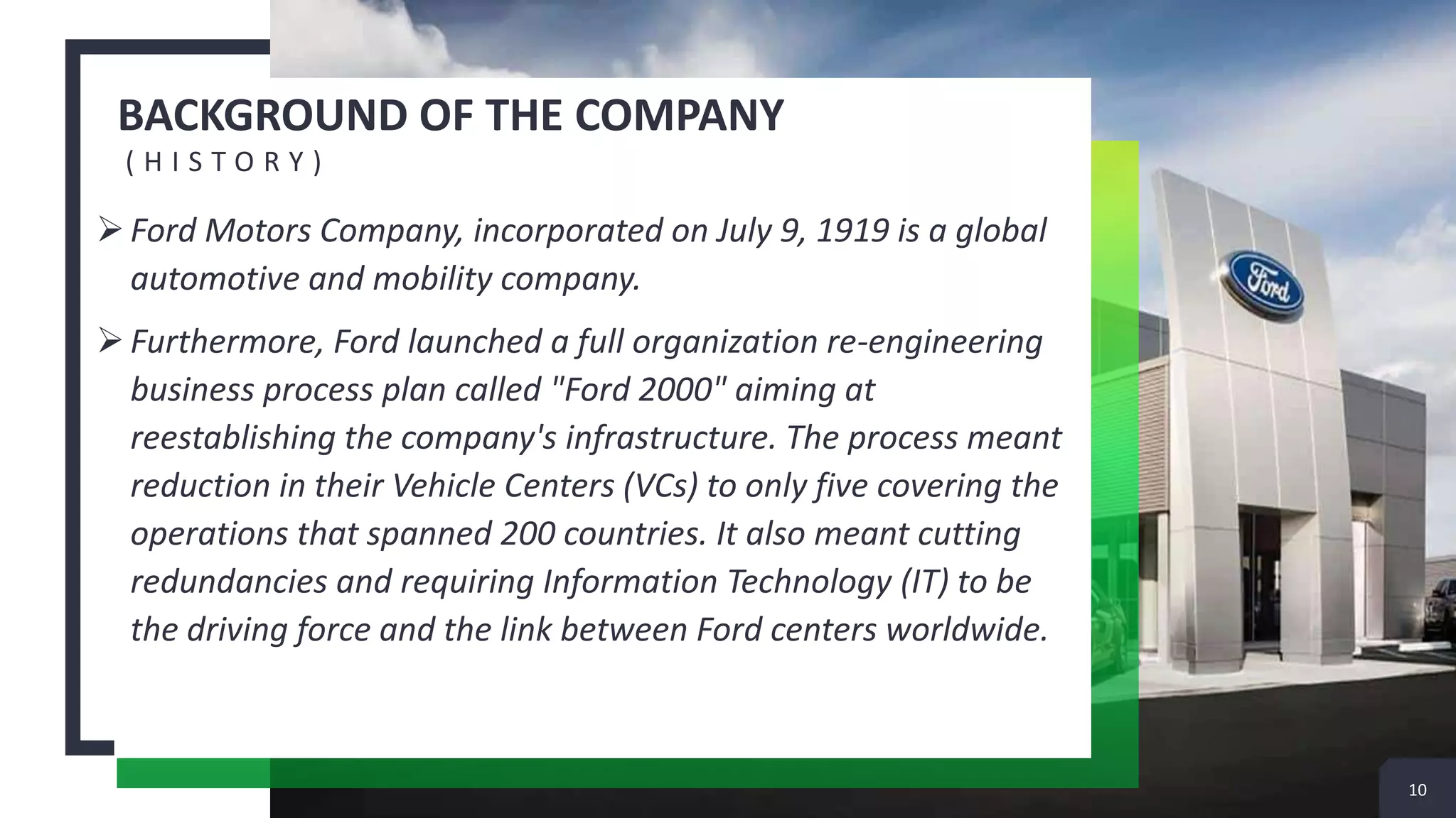 Ford Motors Company - Business Process Reengineering | PPTX