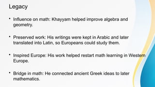 Preserved Math Omar And Ibn.pptx History of Mathematics | PPTX