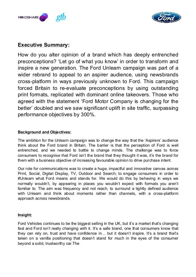Transformation at ford case study picture
