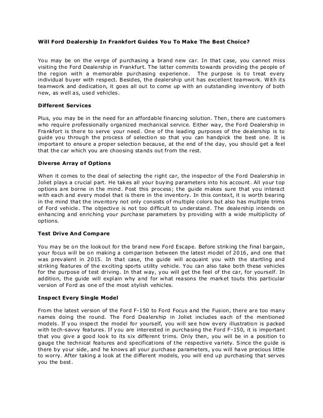 Ford Dealership Morris